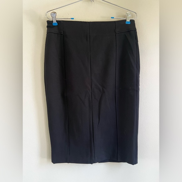 TAHARI Black Pencil Skirt With Button and Zipper Detail - Picture 1 of 4